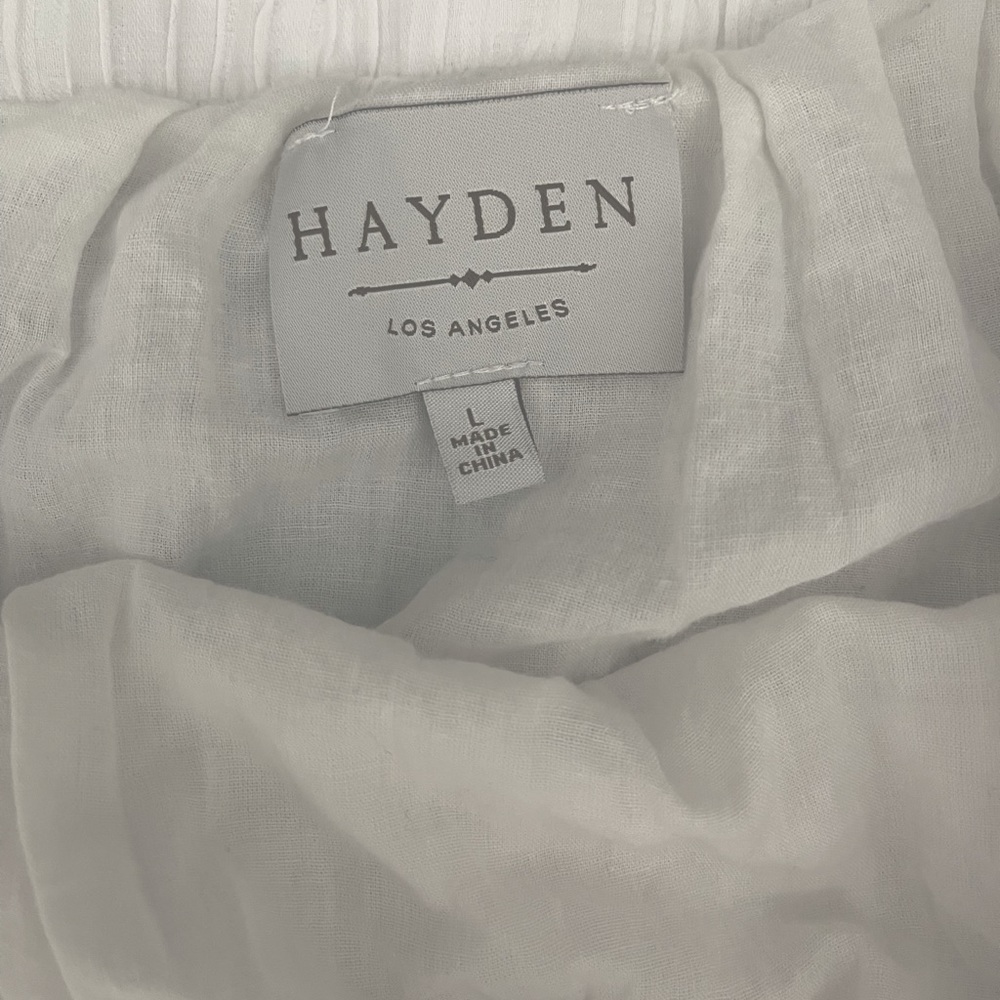 Hayden brand white cotton boho skirt size L 12